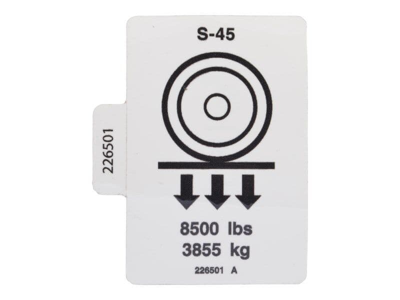 70041559 Decal, Label, Wheel Load S-45 | JLG