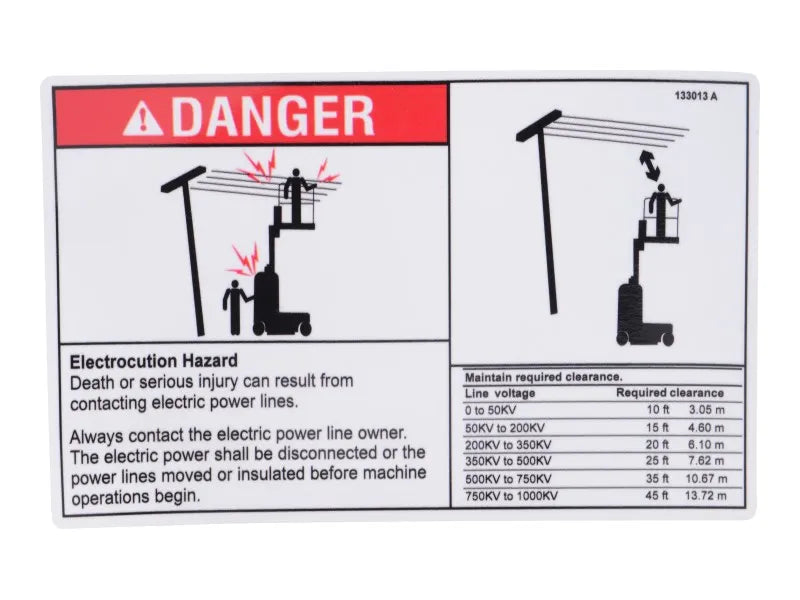 70041568 Decal, Danger, Electrocution | JLG