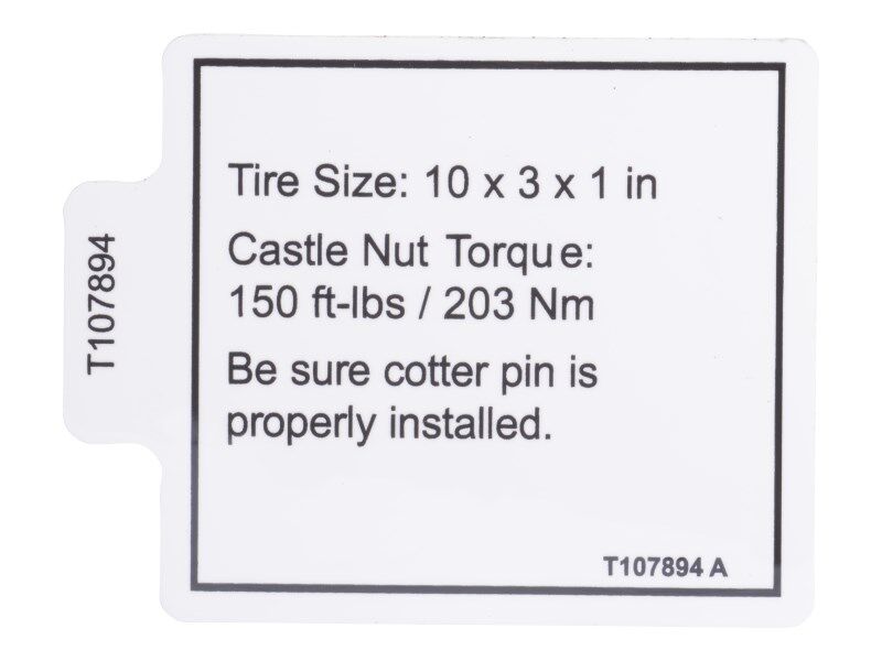 70041586 Decal, Label, Tire Spec, Gr/Grc | JLG