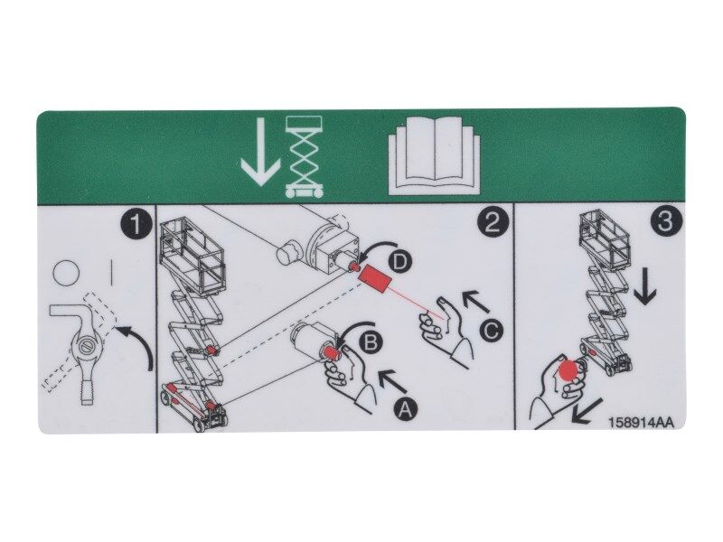 70043130 Decal, Vl, Emergency Lowering | JLG