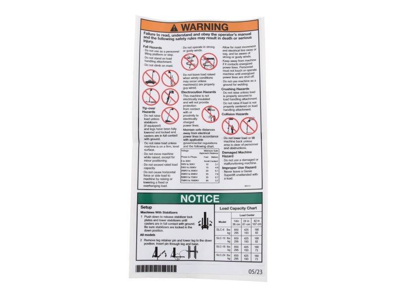 70046739 Decal, Warning Safety | JLG