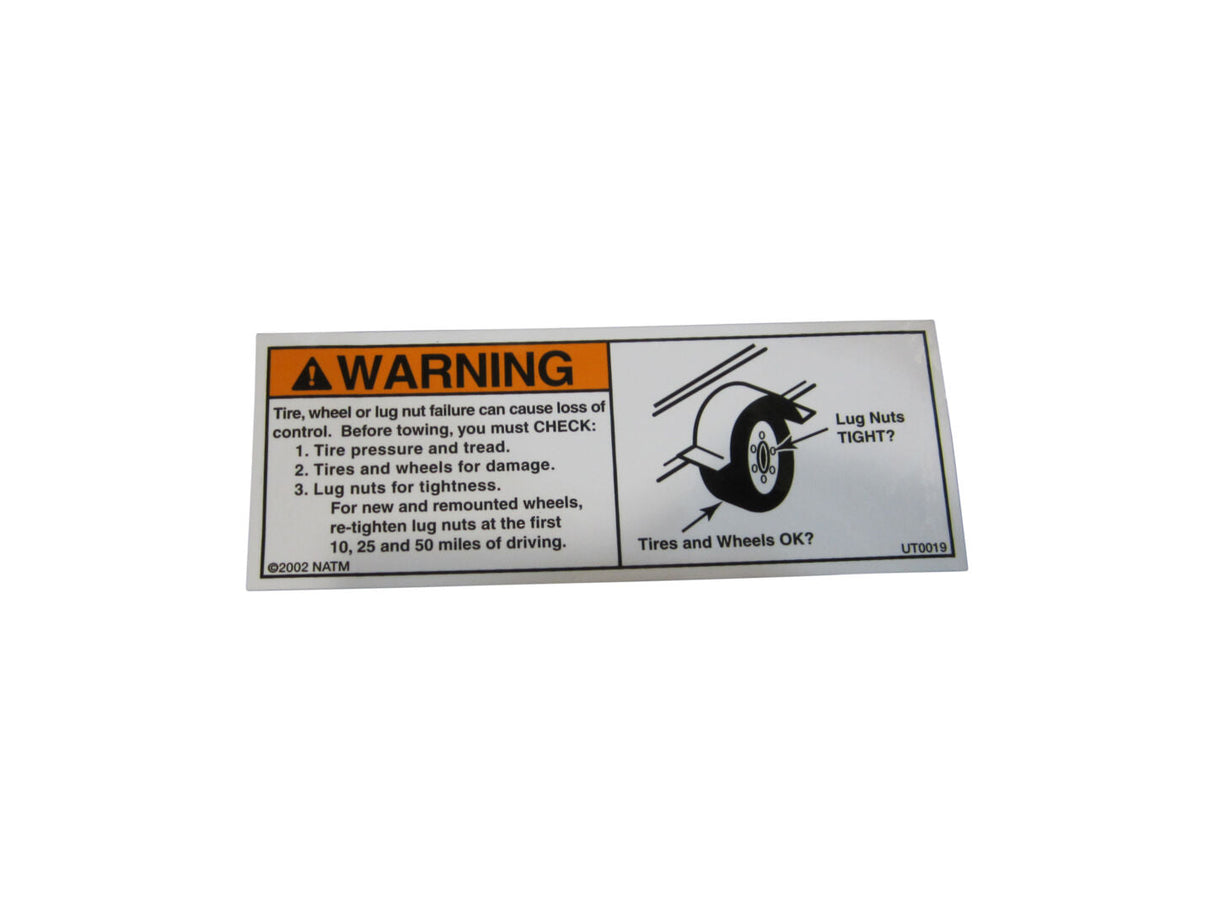 70319 Decal-Warning, Check Lug Nuts | JLG