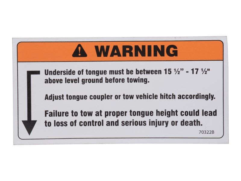 70322 Decal-Caution, Underside Of To | JLG