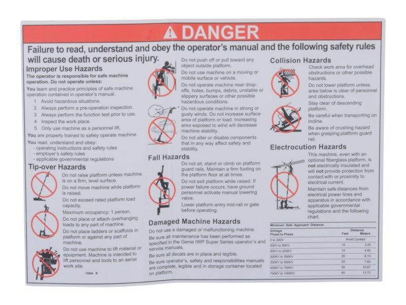 72844GT Danger Gen Safe Decal