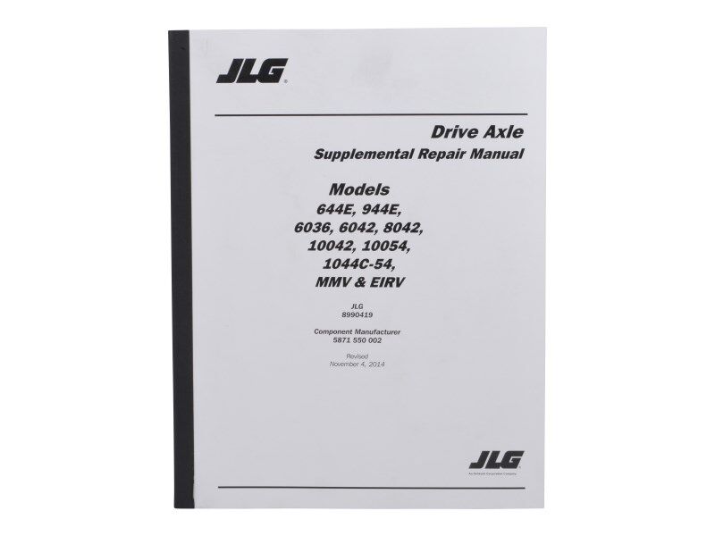 8990419 Manual Repair ZF Rear Axle | JLG