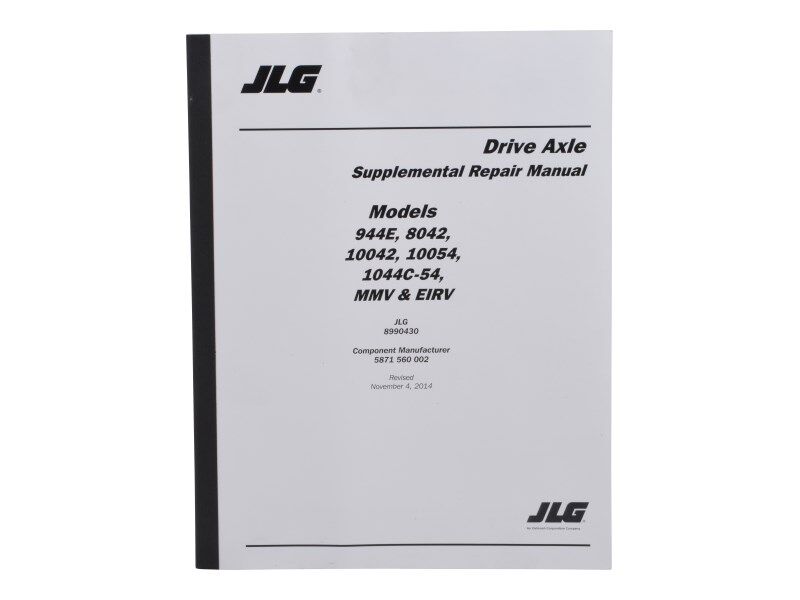 8990430 Manual Repair ZF Front Axle (M | JLG