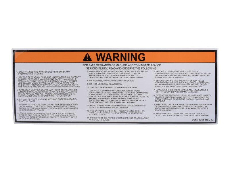 90553028 Warning Decal | JLG