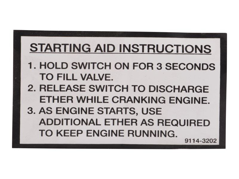 91143202 Decal - Start Instr | JLG