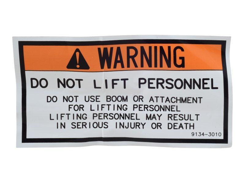 91343010 Decal - Warning Pcn 010240 | JLG