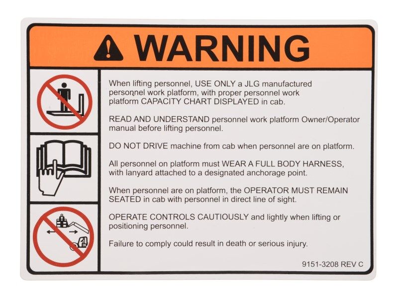 91513208 Decal, Lifting Personnel | JLG