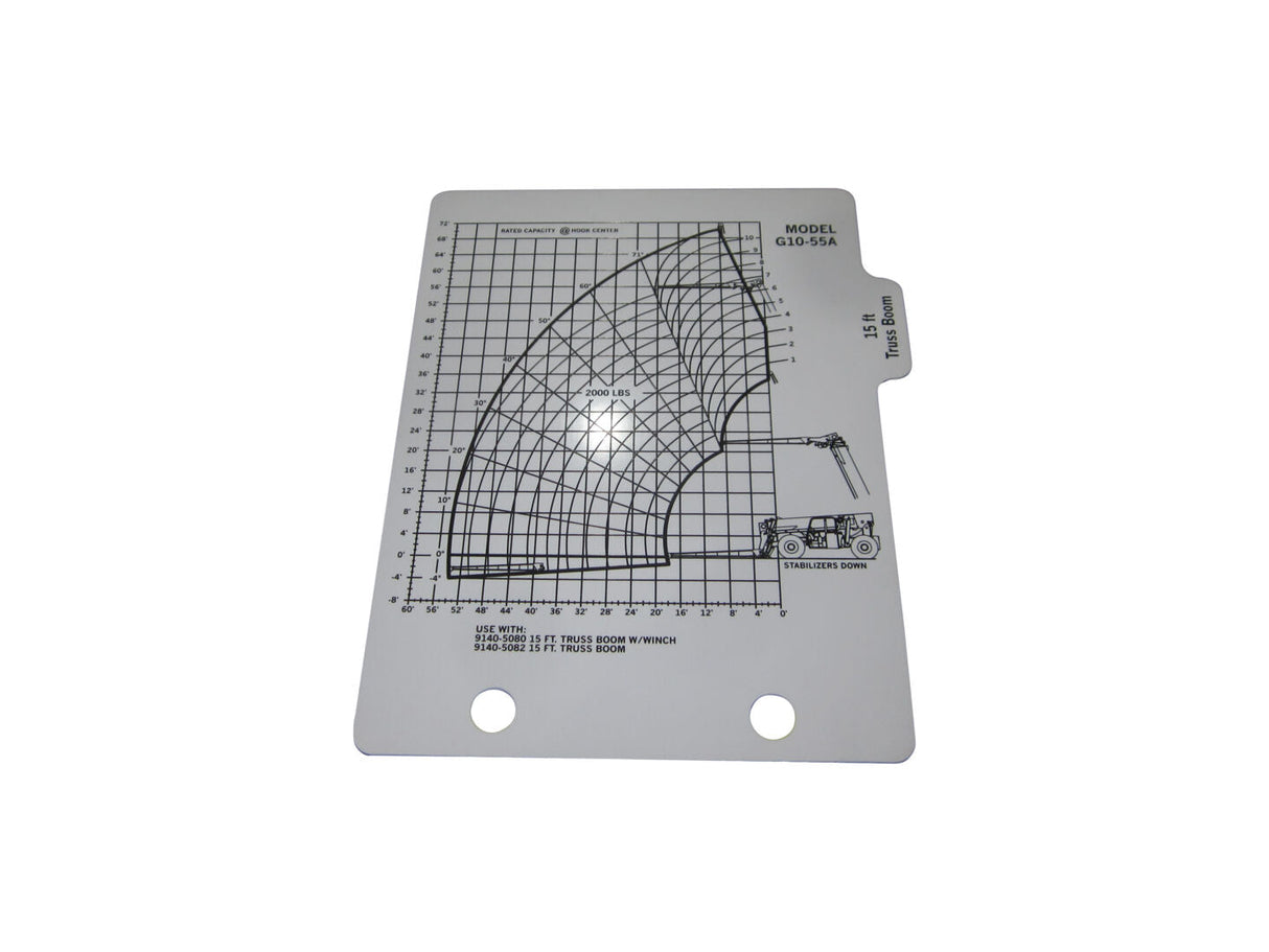 91573025 Decal, Cap Chart G10-55A | JLG