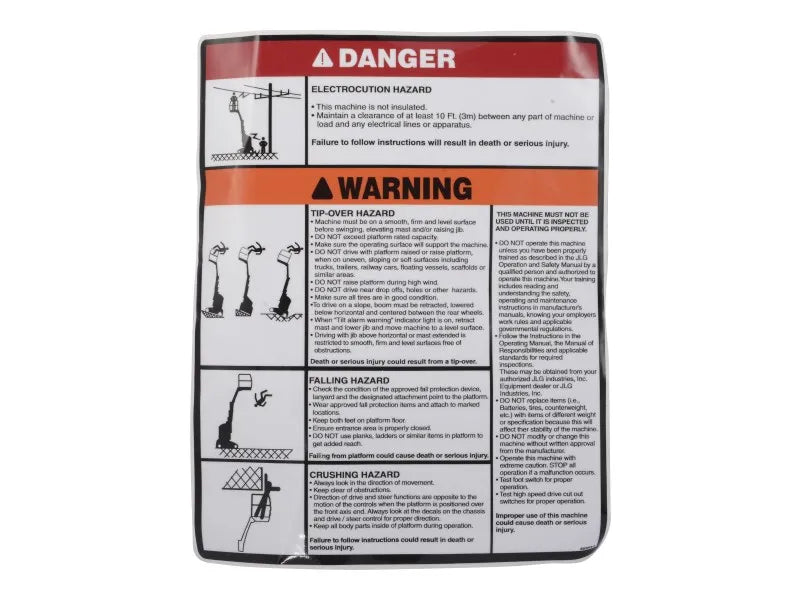AU2018 Decal, Danger T1010 | JLG