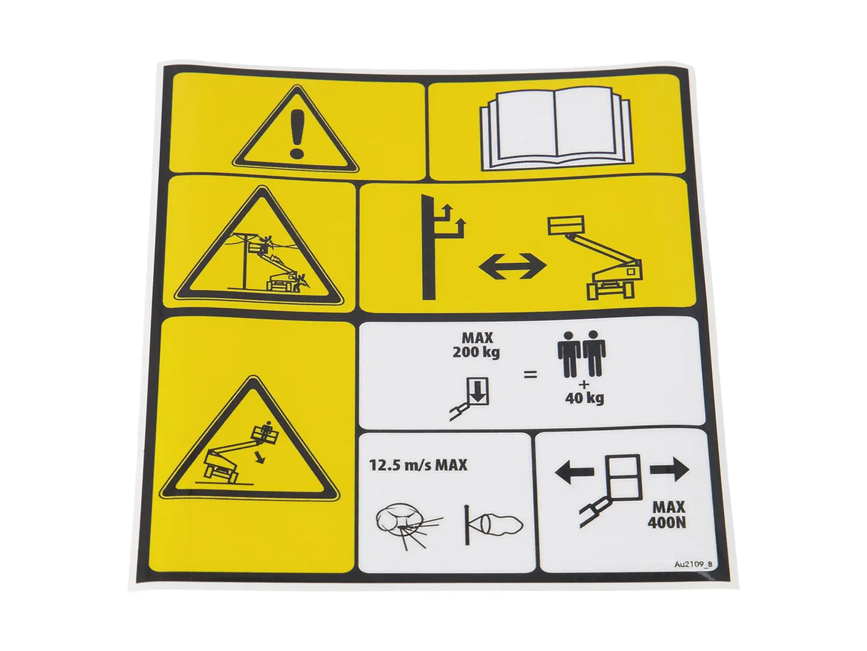 AU2109 Decal, Instructions And Loads | JLG