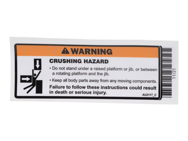 AU2117 Decal, Crushing Hazard | JLG