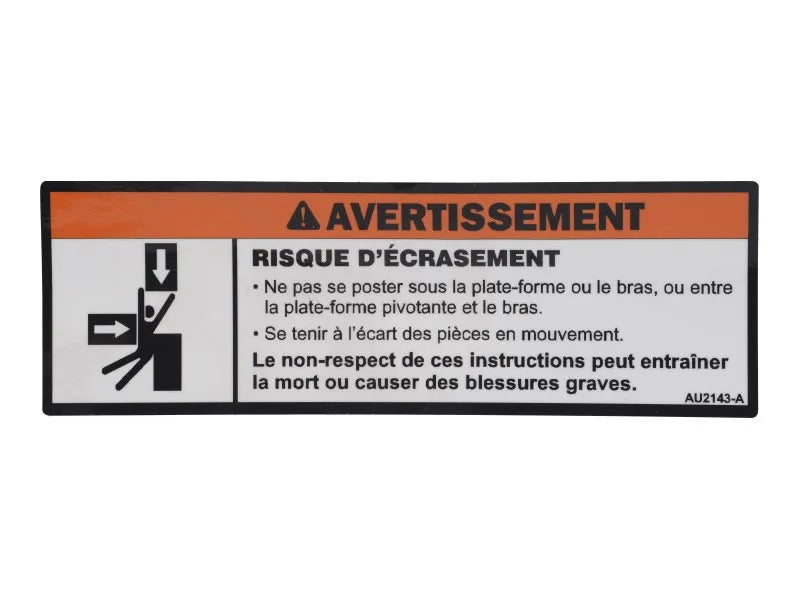 AU2143 Decal, Crushing Hazard | JLG
