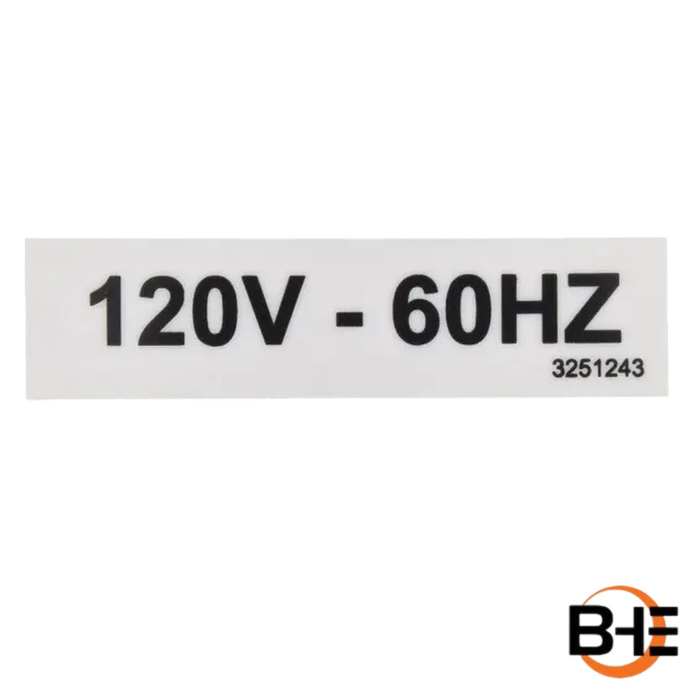 3251243 Nameplate, 120V-60Hz | JLG