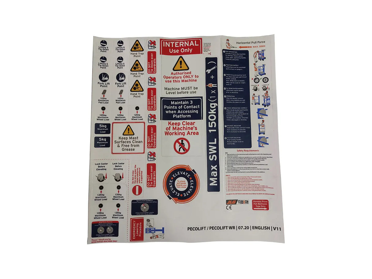 DECPELENG01 English Peco Label Sheet Compl | JLG