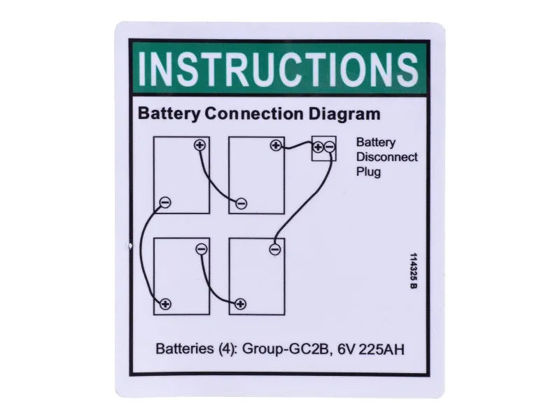 114325 Decal, Battery Conn Diag | Genie