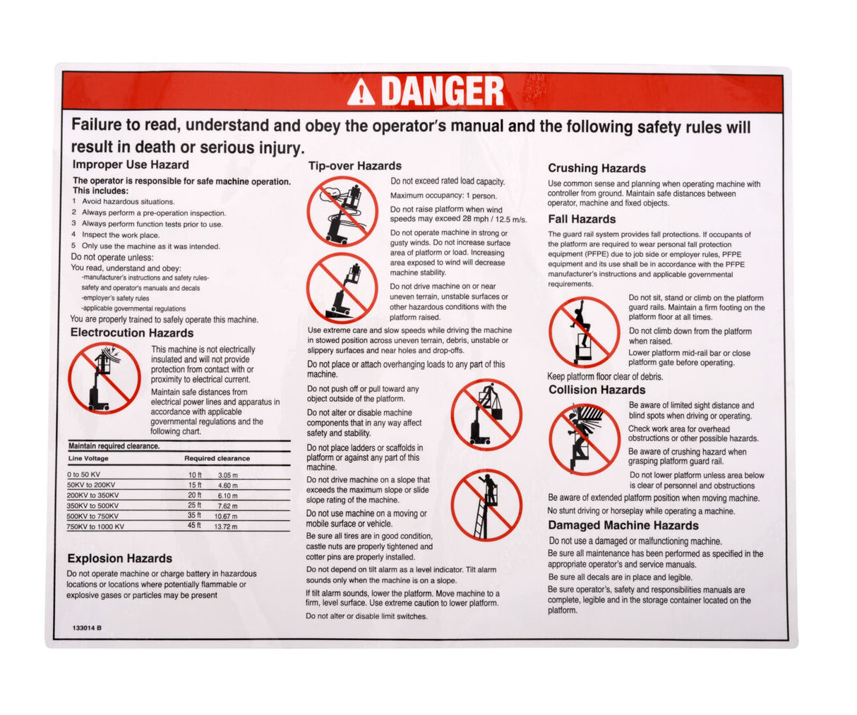 133014 Decal, Gen Safety Runabout | Genie