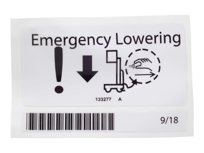 133277 Decal, Emergency Lowering | Genie