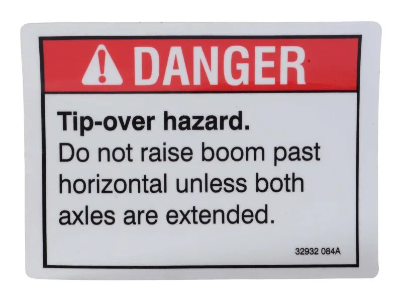 32932 Decal Danger Tipover Axles | Genie