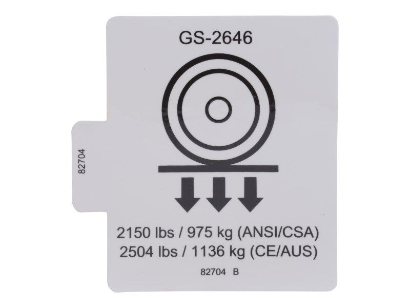 82704 Decal, Wheel Load 2646 | Genie
