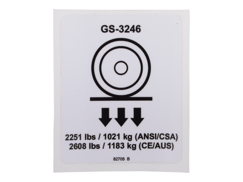 82705 Decal, Wheel Load | Genie