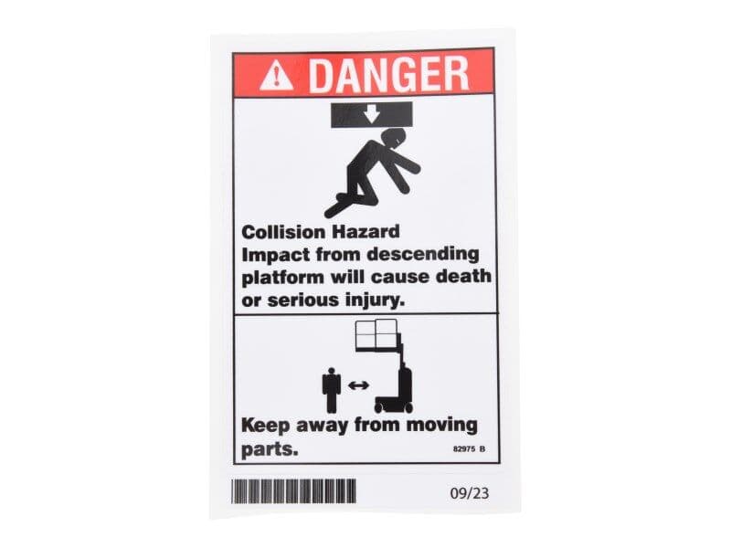 82975 Decal, Danger, Collision | Genie