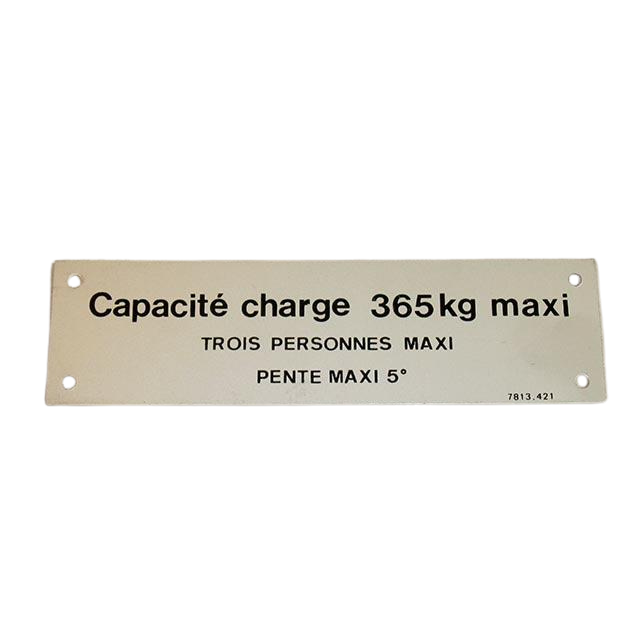 Part Number 3078134211 Load Capacity Label fits Haulotte
