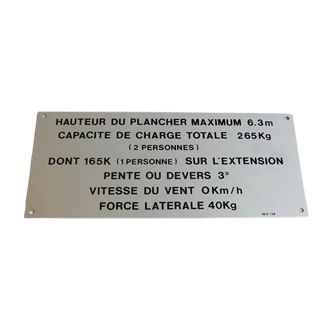 Part Number 3078137281 Floor Height + Load Label fits Haulotte
