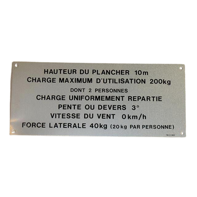 Part Number 3078138630 Floor Height + Load Label fits Haulotte