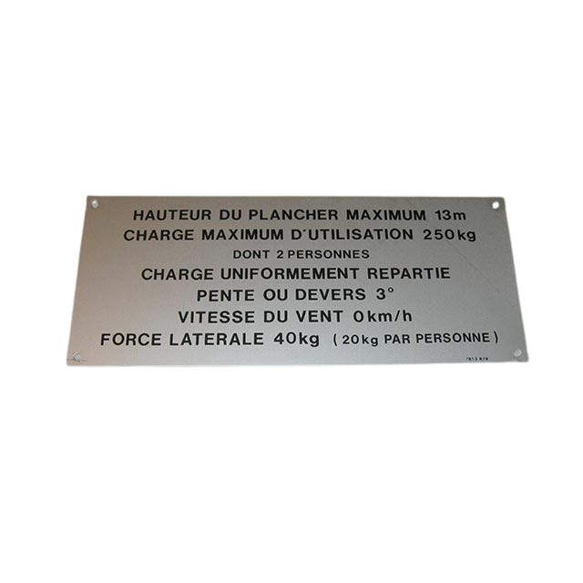 Part Number 3078138780 Floor Height + Load Label fits Haulotte