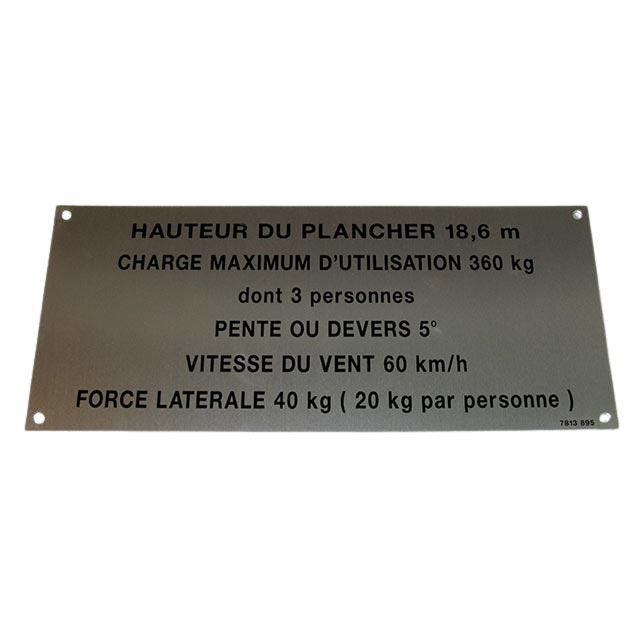 Part Number 3078138950 Floor Height + Load Label fits Haulotte