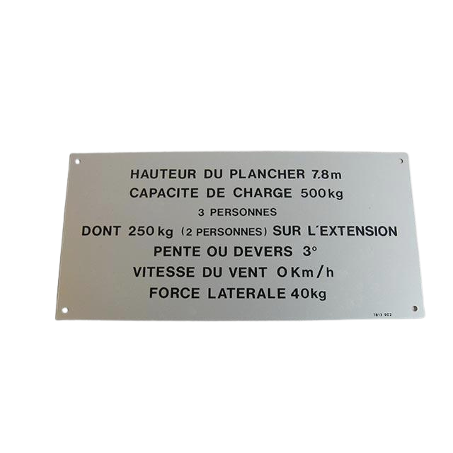 Part Number 3078139020 Floor Height + Load Label fits Haulotte