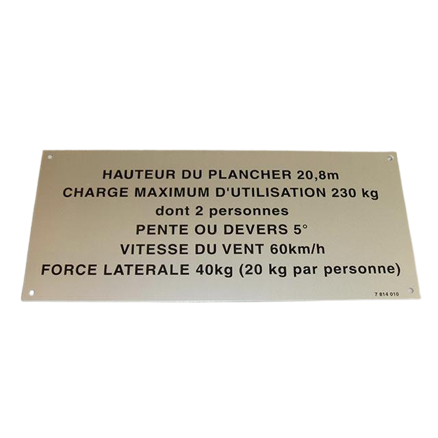 Part Number 3078140100 Floor Height + Load Label fits Haulotte