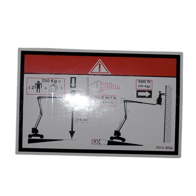 3078143690 Floor Height + Load Label | Genuine Haulotte