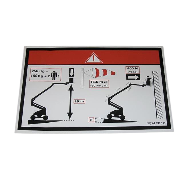 3078143870 Load Capacity Label | Genuine Haulotte