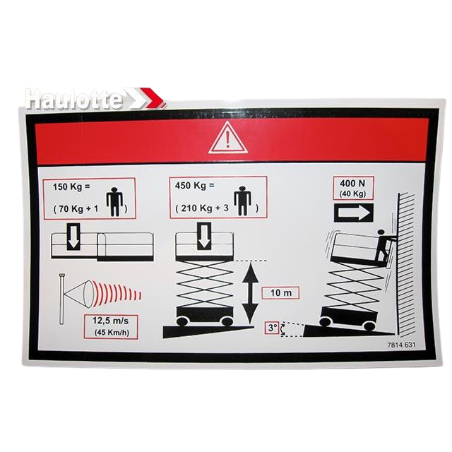 3078146310 Floor Height + Load Label | Genuine Haulotte