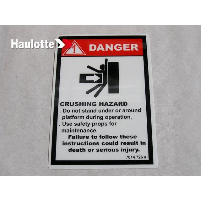 3078147260 Body Crushing Label | Genuine Haulotte