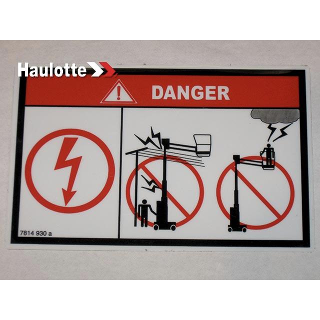 3078149300 Electrocution Label | Genuine Haulotte