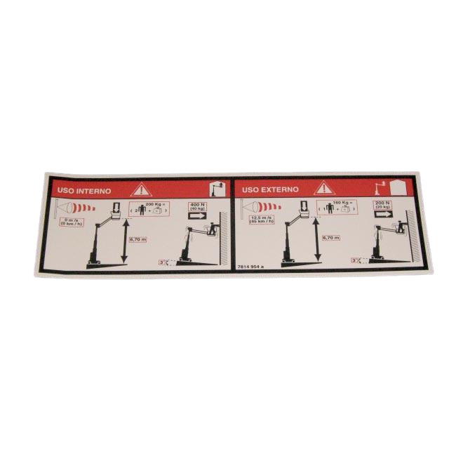 3078149540 Floor Height + Load Label | Genuine Haulotte