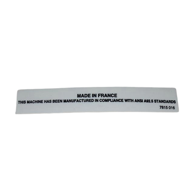 3078150160 Manufacturer Plate | Genuine Haulotte