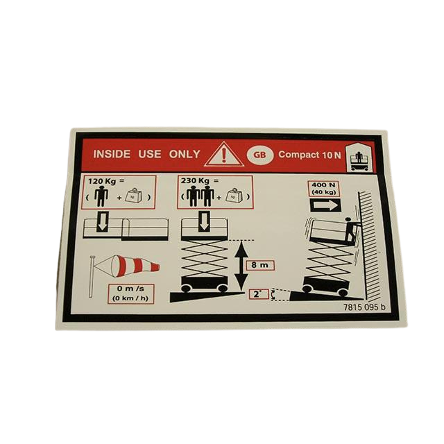 3078150950 Floor Height + Load Label | Genuine Haulotte