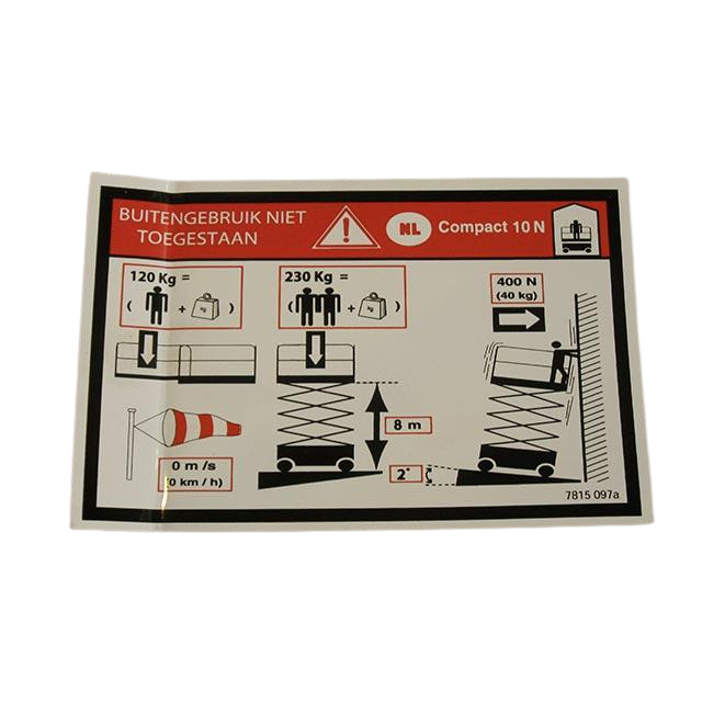 3078150970 Floor Height + Load Label | Genuine Haulotte