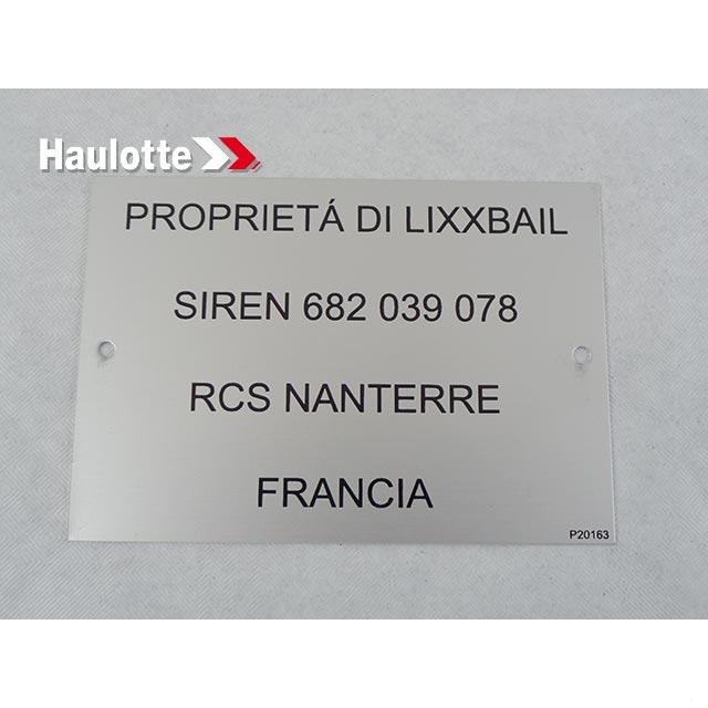 Part Number 307P201630 Label fits Haulotte