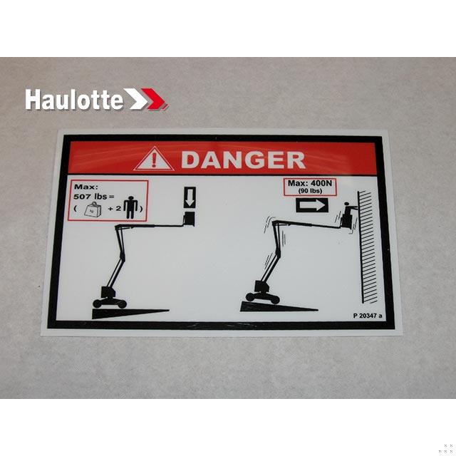 307P203470 Floor Height + Load Label | Genuine Haulotte
