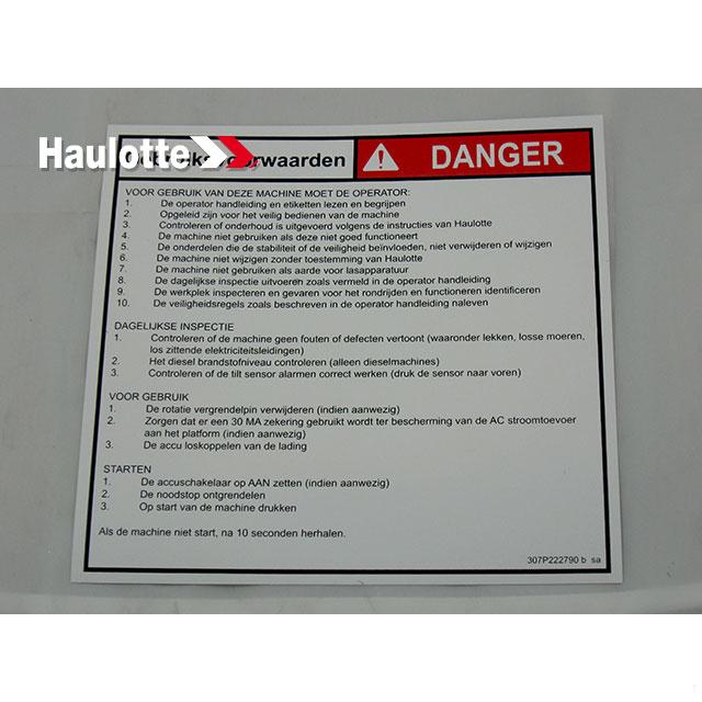 307P222790 Operating Instructions Nl | Genuine Haulotte