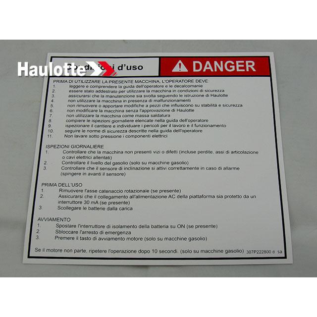 307P222800 Operating Instructions It | Genuine Haulotte