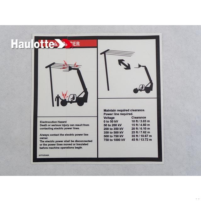 307P225340 Electrocution Label | Genuine Haulotte
