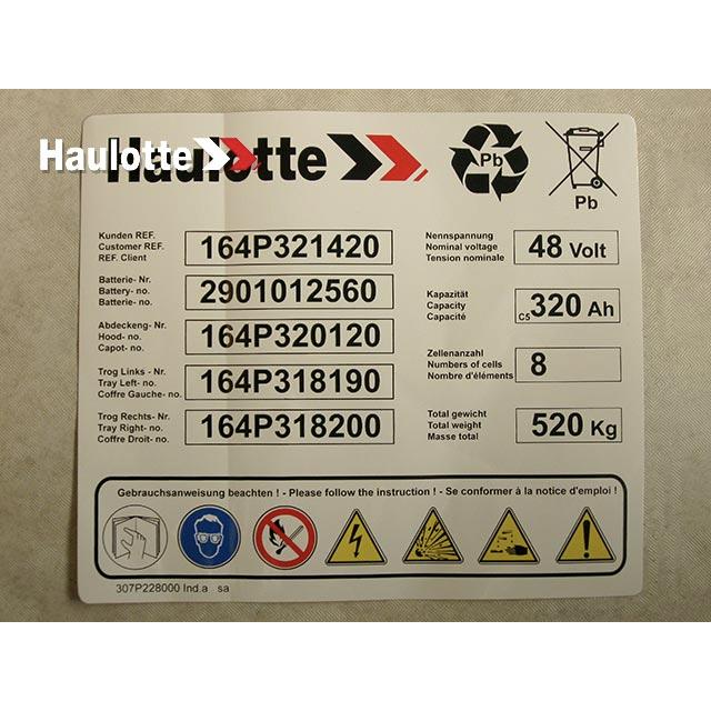 Part Number 307P228000 Battery fits Haulotte